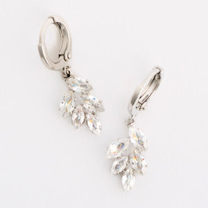 Huggie Earrings Dazzlers Botanical Marquise CZ Drop Hoops