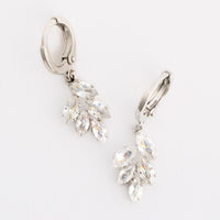 Huggie Earrings Dazzlers Botanical Marquise CZ Drop Hoops