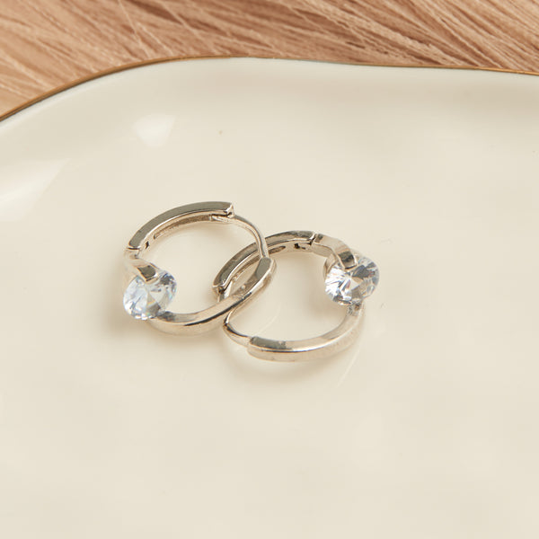 Dazzler Twisted Cubic Zirconia Hoop Earrings