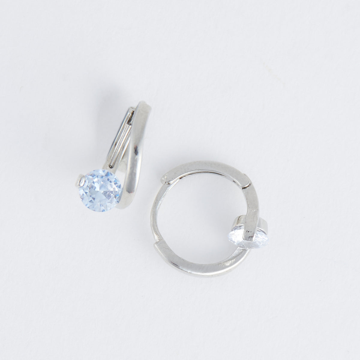 Dazzler Twisted Cubic Zirconia Hoop Earrings