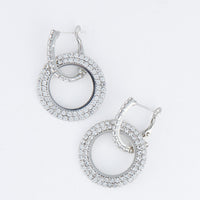 Dazzler Double Pave Cubic Zirconia Hoop Earrings