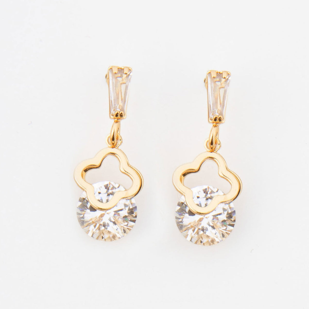 Dazzler Flower Cubic Zirconia Drop Earrings