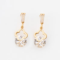 Dazzler Flower Cubic Zirconia Drop Earrings
