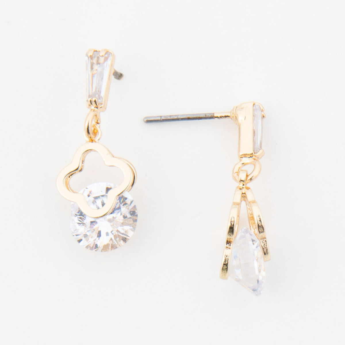 Dazzler Flower Cubic Zirconia Drop Earrings