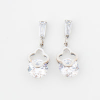 Dazzler Flower Cubic Zirconia Drop Earrings