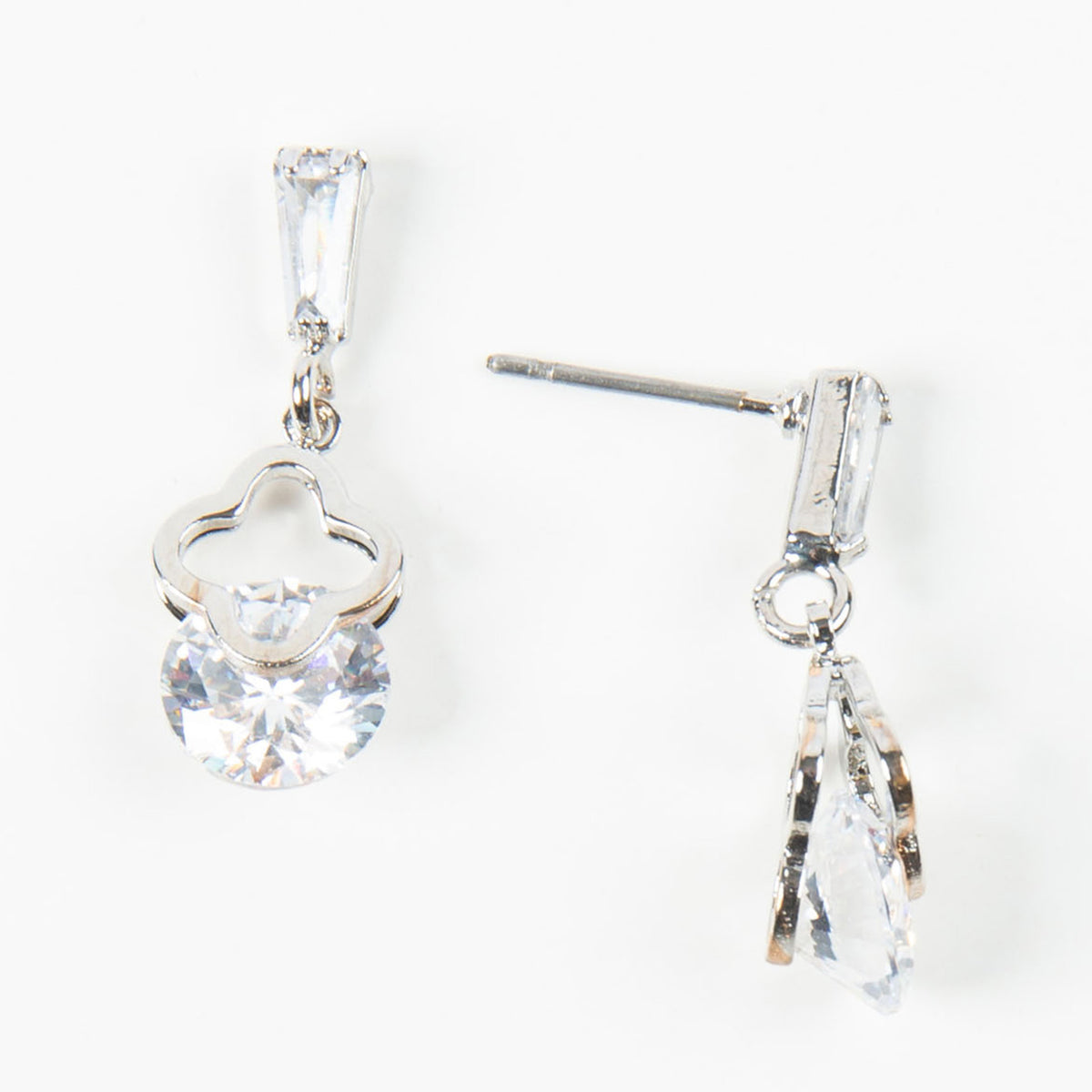 Dazzler Flower Cubic Zirconia Drop Earrings