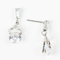 Dazzler Flower Cubic Zirconia Drop Earrings