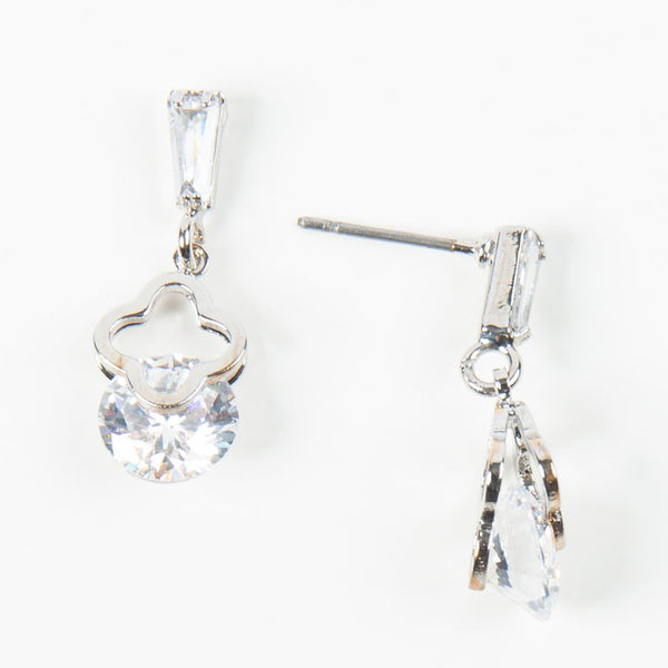 Dazzler Flower Cubic Zirconia Drop Earrings