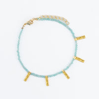 Taissa 18k Gold Genuine Amazonite Bar Bracelet