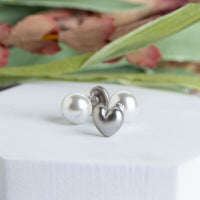 Heart & Pearl Reversible Earrings