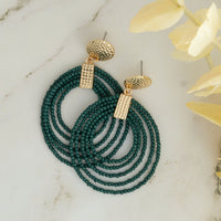 Marise Green Hoop Seed Bead Earrings