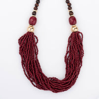 Safiya Cabernet 16" Seed Bead Necklace