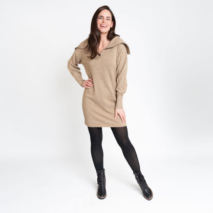 Alessia Quarter Zip Sweatshirt Dress