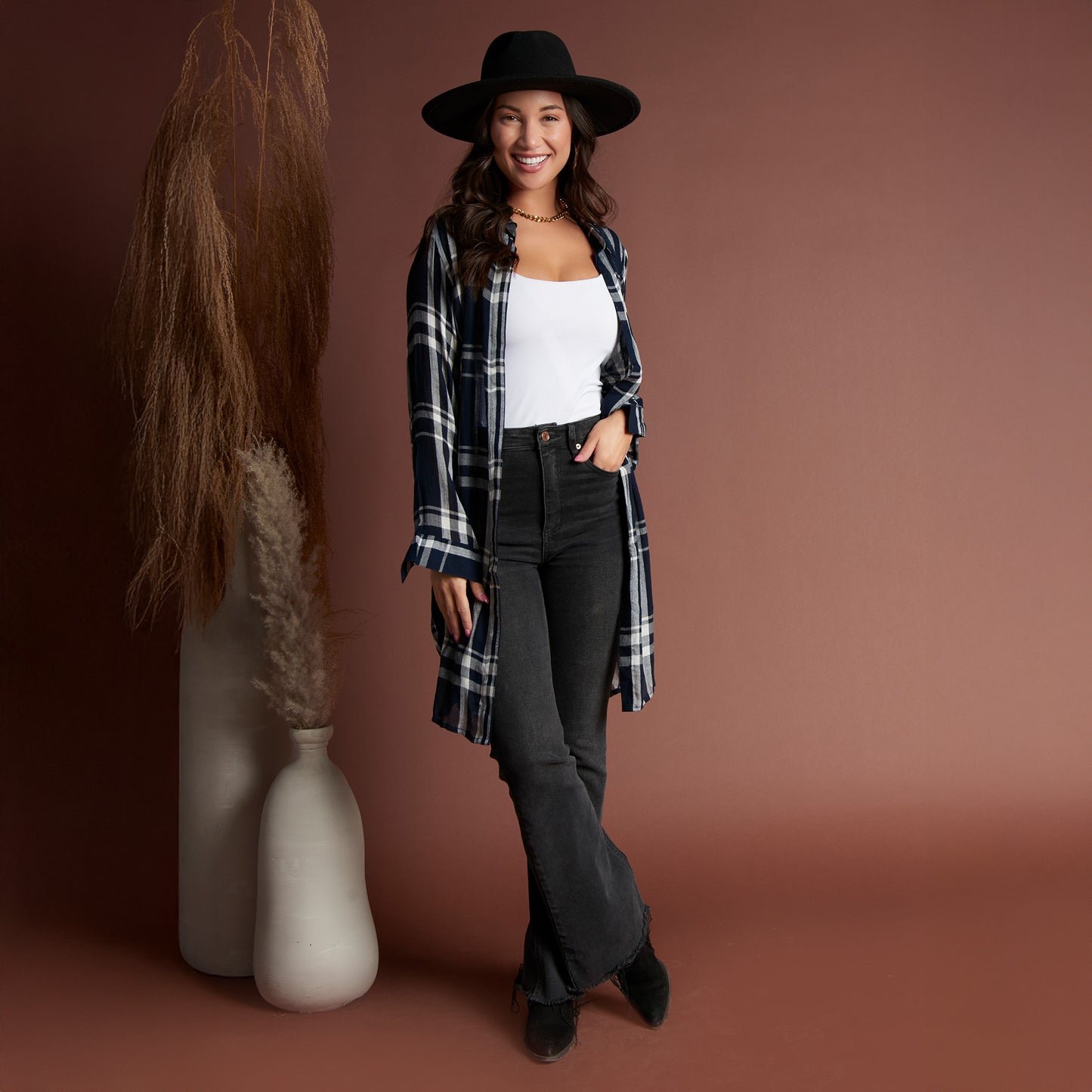 Hunter Plaid Duster Shirt