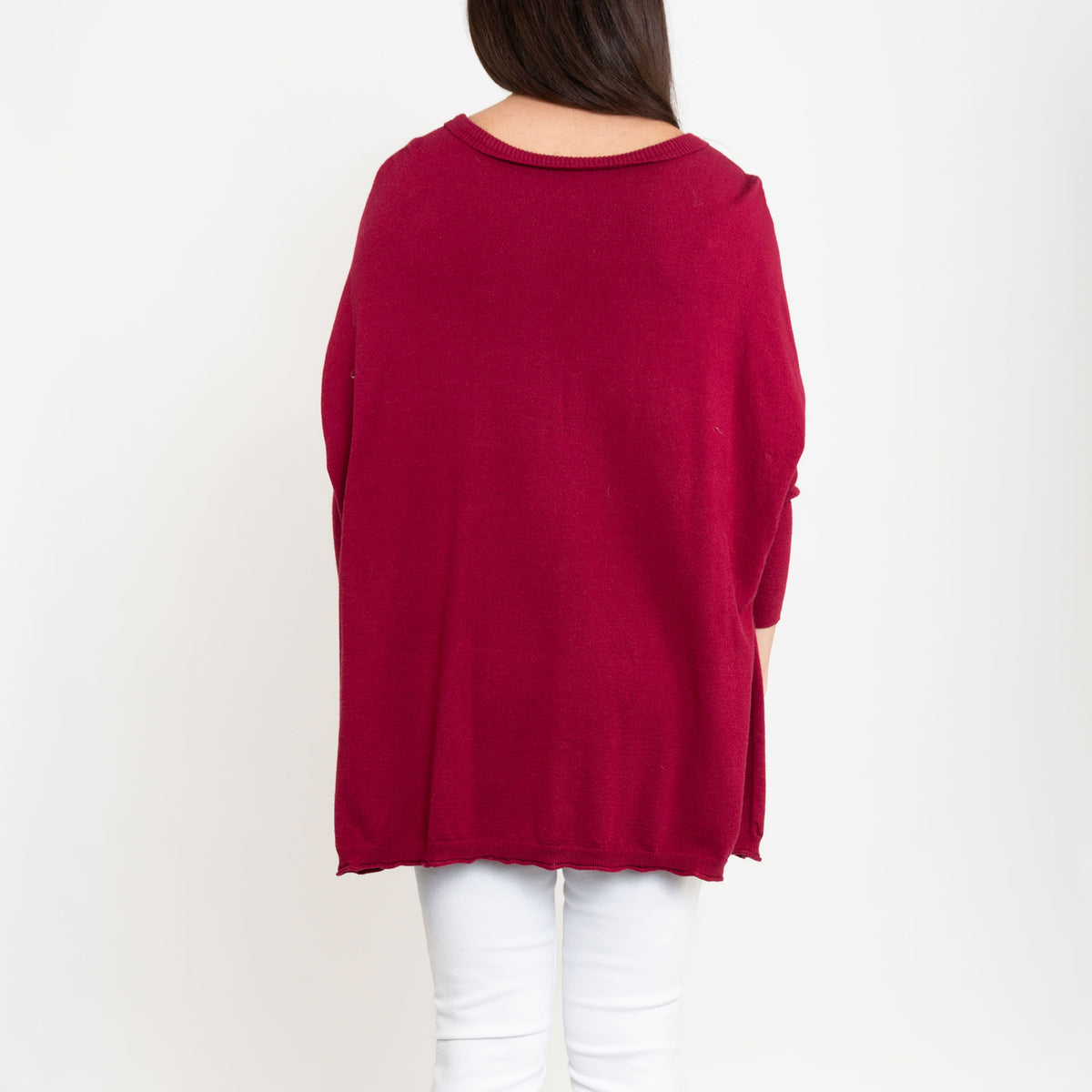 Halsey Relaxed Lightweight Dolman Poncho Sweater