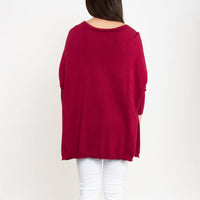 Halsey Relaxed Lightweight Dolman Poncho Sweater
