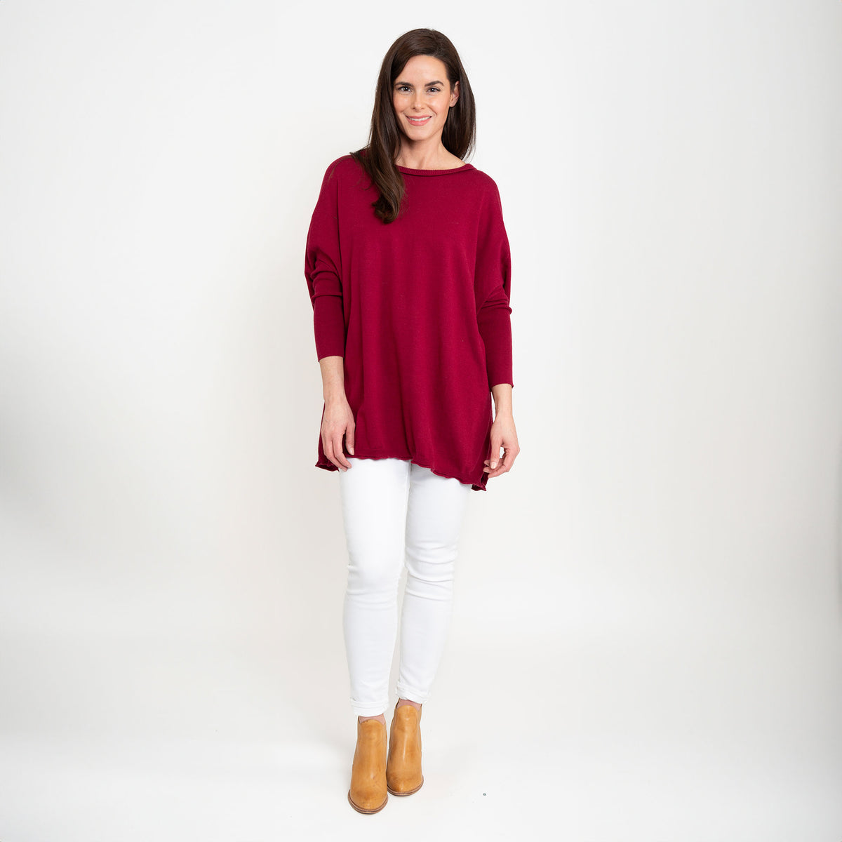 Halsey Relaxed Lightweight Dolman Poncho Sweater