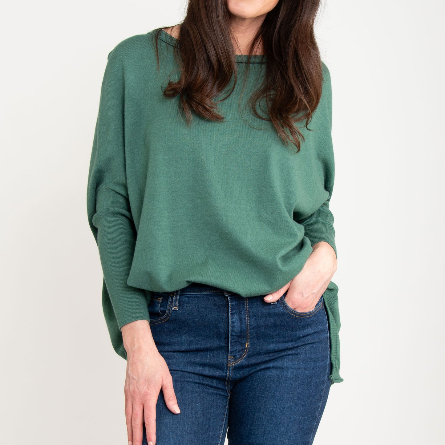 Halsey Relaxed Lightweight Dolman Poncho Sweater