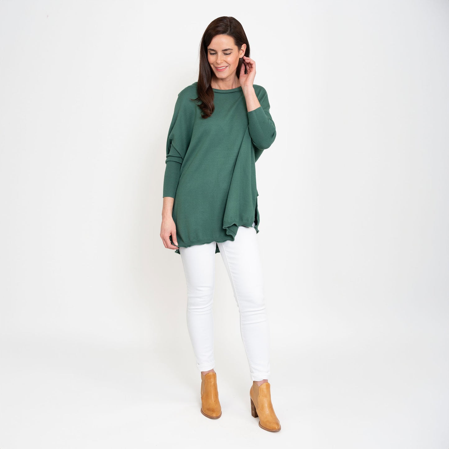 Halsey Relaxed Lightweight Dolman Poncho Sweater