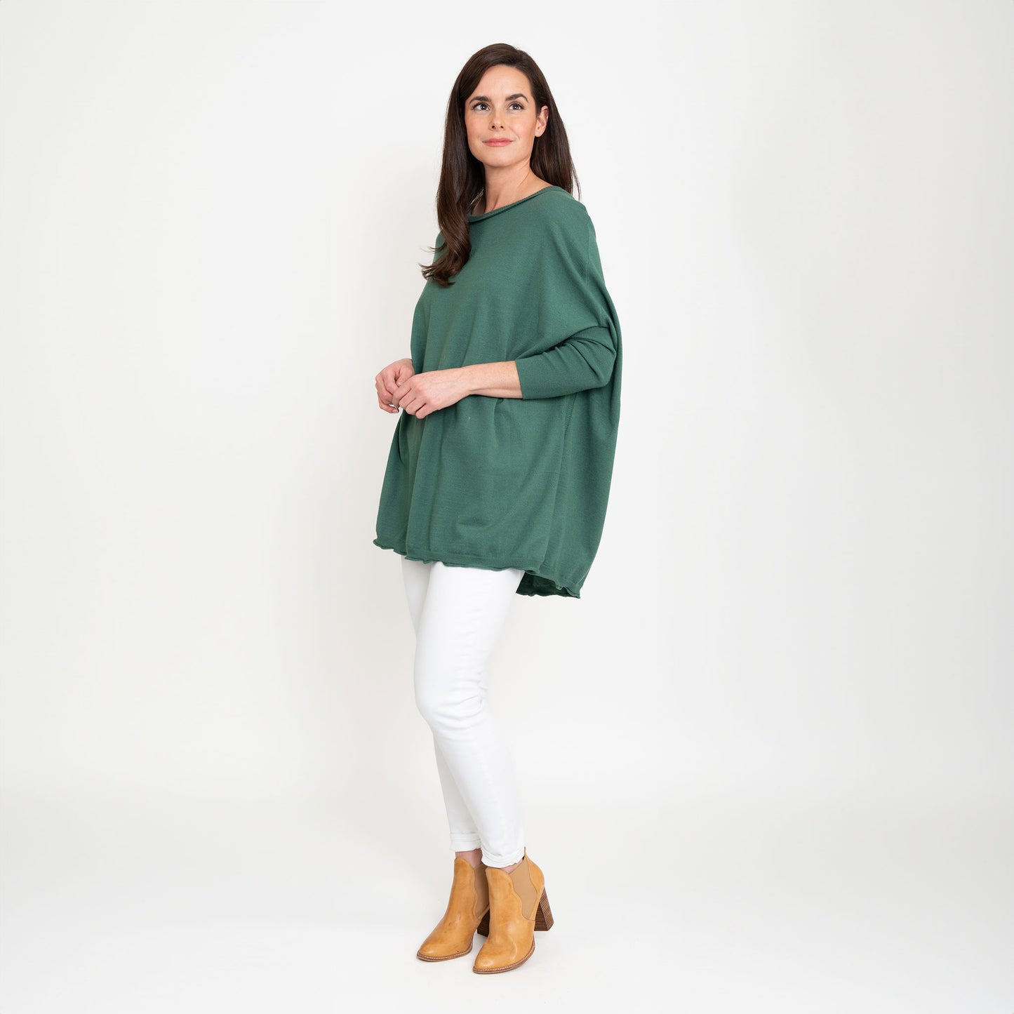Halsey Relaxed Lightweight Dolman Poncho Sweater