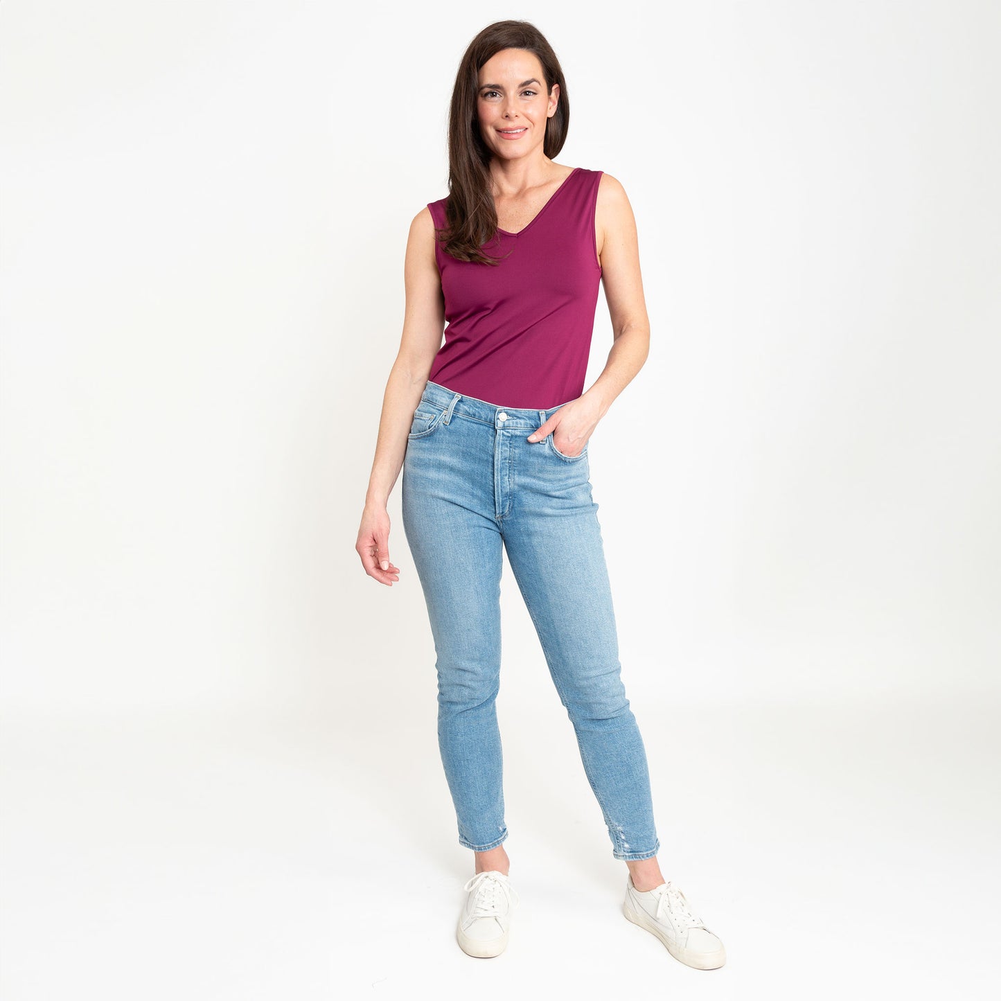 Audrey Reversible Scoop Neck and V-Neck Stretch Tank Top