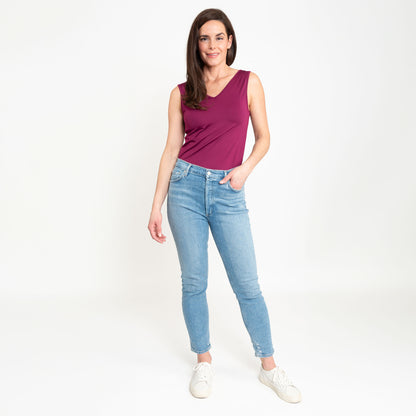 Audrey Reversible Scoop Neck and V-Neck Stretch Tank Top