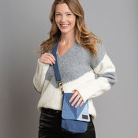 Nikole Patchwork Denim Crossbody Handbag