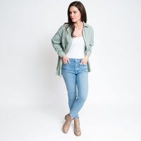Aaliyah Gauze Long Sleeve Button Up Top
