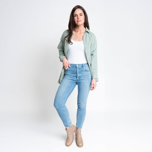 Aaliyah Gauze Long Sleeve Button Up Top