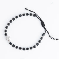 Sirena Adjustable Bolo Bracelet with Gold Cross
