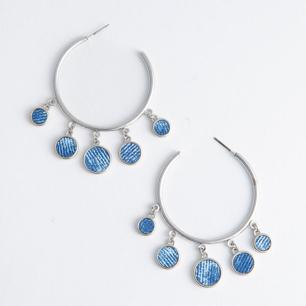 Davina Denim Hoop Earrings