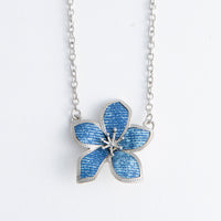 Tyla Denim Flower Pendant Necklace