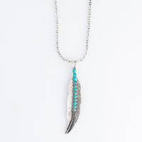 Torry Genuine Turquoise Feather 18" Pendant Necklace