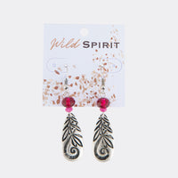 Wild Spirit Two Tone Beaded Silver Tear Drop Earrings