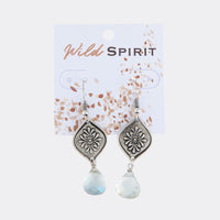 Wild Spirit Faceted Bead Silver Flower Earrings