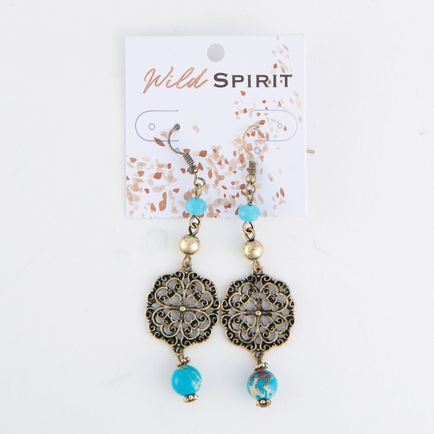 Wild Spirit Turquoise Beaded Gold Boho Earrings