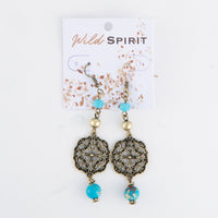 Wild Spirit Turquoise Beaded Gold Boho Earrings
