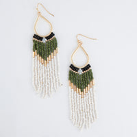 Irie Green Beaded Teardrop Dangle Earrings