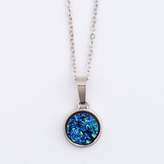 Dainty Druzy Charm Necklace