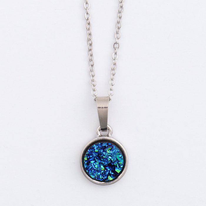 Dainty Druzy Charm Necklace