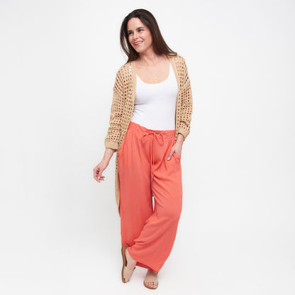 Nika Lightweight Crepe Wide Leg Drawstring Pants
