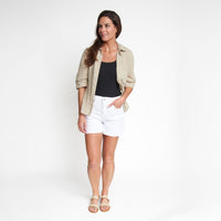 Dylan Cotton Gauze 3/4 Sleeve Button Up Top
