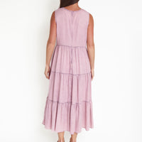 Magnolia Tiered Chambray Sleeveless Maxi Dress