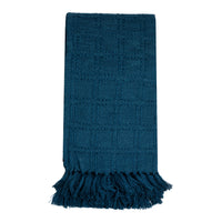 Jayde Teal Handwoven Indoor/Outdoor 50x70" Throw Blanket