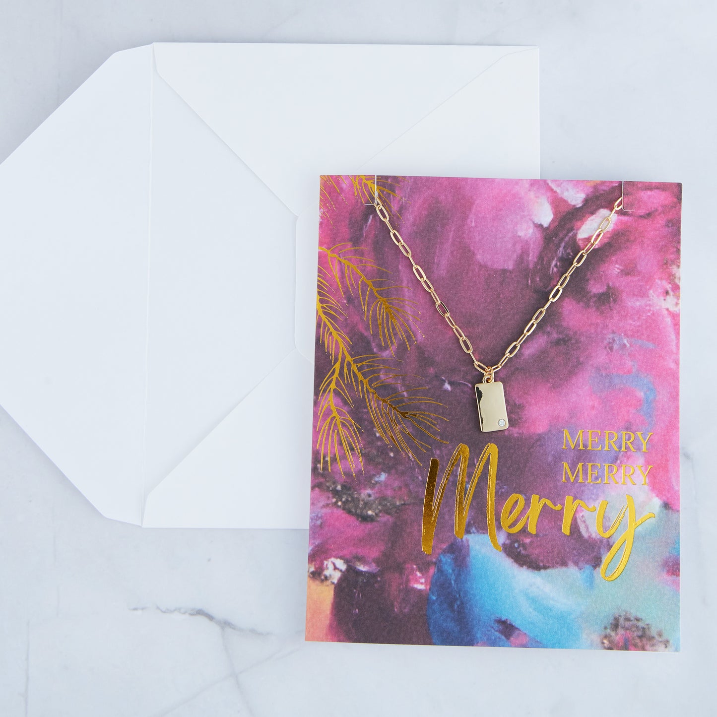 Amira Merry Greeting Card with Pendant Necklace