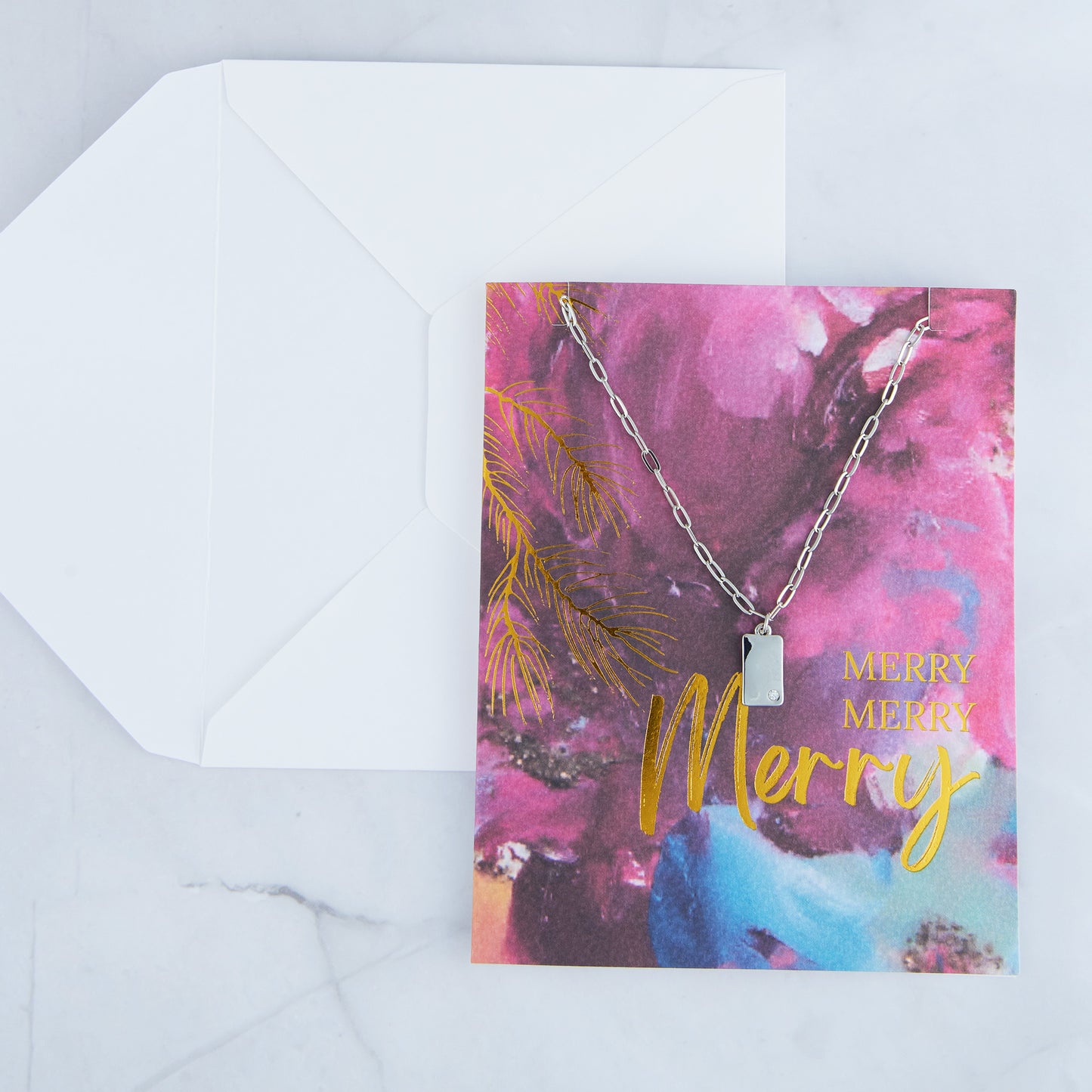 Amira Merry Greeting Card with Pendant Necklace