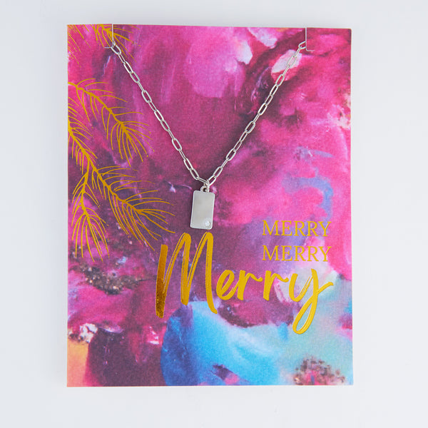 Amira Merry Greeting Card with Pendant Necklace