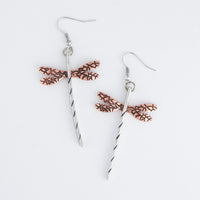 Wild Spirit Western Copper Dragonfly Drop Earrings