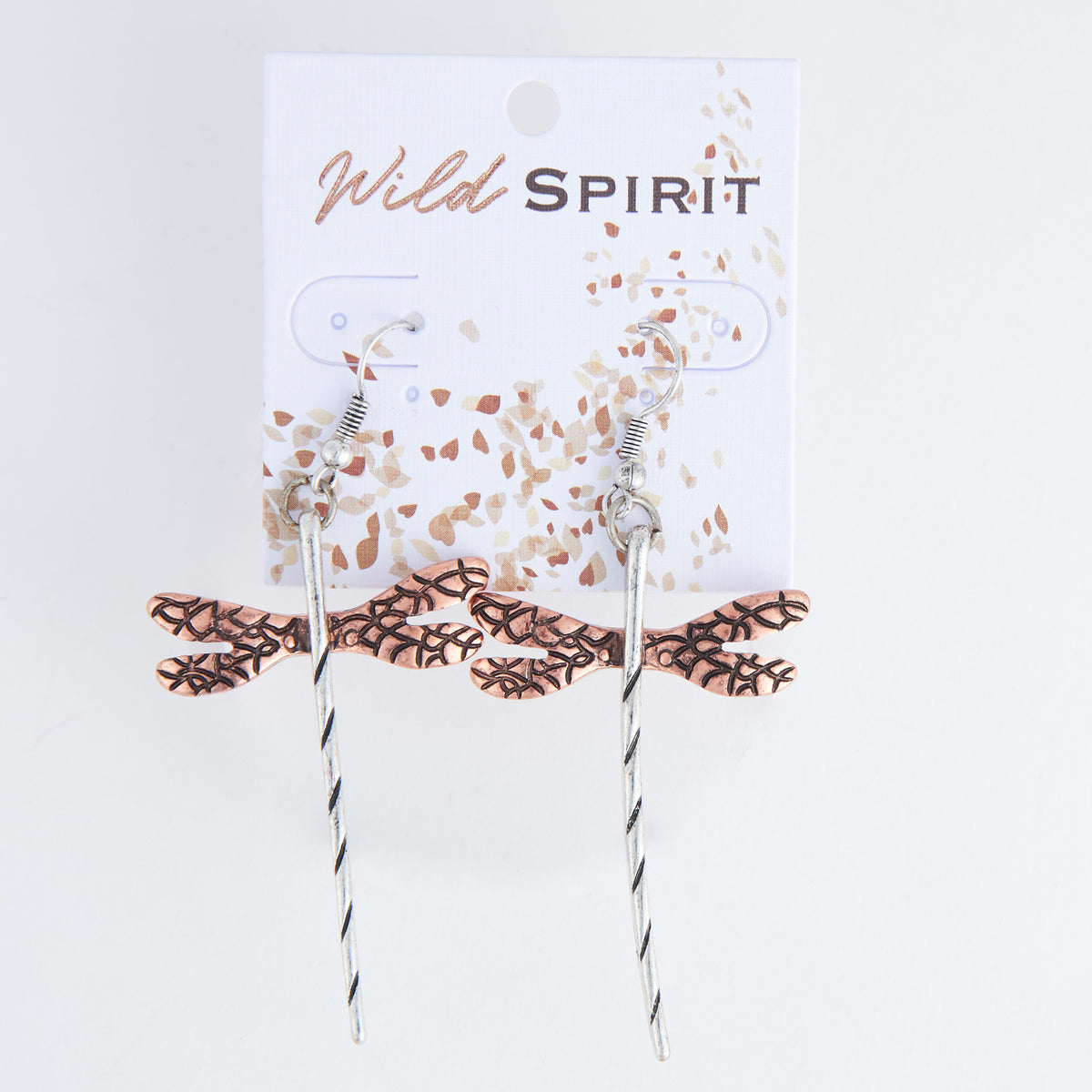 Wild Spirit Western Copper Dragonfly Drop Earrings