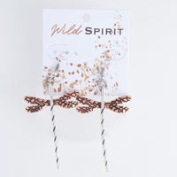 Wild Spirit Western Copper Dragonfly Drop Earrings